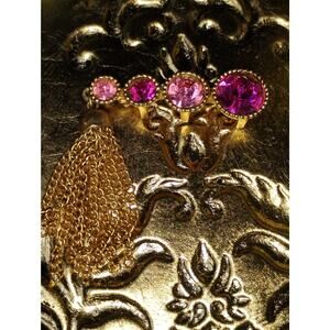 Vintage Sarah Coventry Pink Rhinestone Tassel Brooch – Signed